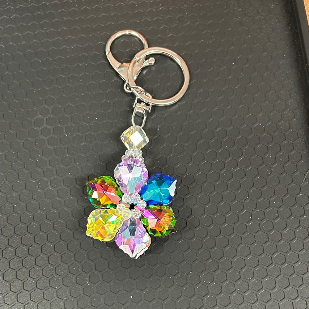 Colorful Crystal Flower Keychain/purse charm